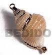 Natural Posik Shell molten gold metal pendant