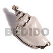 Natural White canarium shell molten gold metal pendant