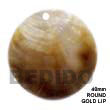 Natural 40mm Round Gold Lip BFJ5039P Shell Beads Shell Jewelry Shell Pendant