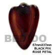 Natural Black Pin Rose Petal Pendants