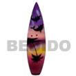 Natural Surfboard Hand Painted Wooden Refrigerator Fridge Door