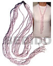 Natural Scarf Necklace - 7 Rows Light Pink