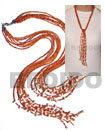 Natural Scarf Necklace - 7 Rows BFJ1874NK Shell Beads Shell Jewelry Scarf Necklace