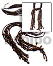 Natural Scarf Necklace - 6 Rows 2-3mm Coco