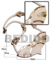 Natural Natural CHOKER / 4-5MM WHITE CLAM W/ BONIUM SHELL ACCENT AND 33MMX45MMX105MM CERAMIC INLAID BROWNLIP/MOP COMBI PENDANT W/ RESIN BACKING /THICKNESS 7MM /  13 IN Wooden Accessory Shell Products Shell Beads Shell Jewelry