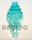 Natural 4 Layers Monogram Aqua Blue BFJ001CC Shell Beads Shell Jewelry Wind Chimes